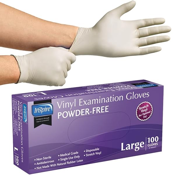 INSPIRE MEDICAL EXAM GLOVES | POWDER FREE STRETCH...