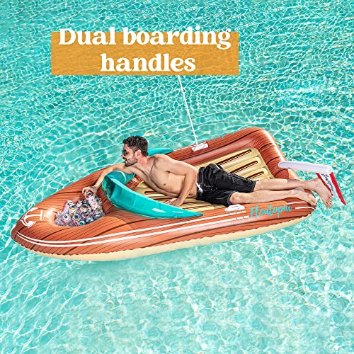 JOYIN Giant Inflatable Boat Pool Float with Reinforced Cooler, Summer