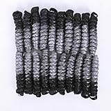 Spiral Curls Crochet Hair Crochet Braids Tapered Cut Each Box 20strands Synthetic Spirals Curled Hair Extensions (20inch-Carrie curl, 1b-grey)