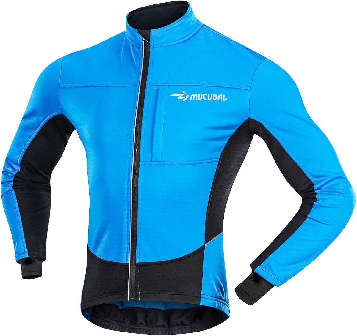 MUCUBAL Men's Cycling Jacket Windproof and Water-Resistant Coat Winter Thermal Breathable Bike Windbreaker: Clothing