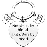Nekoki Best Friend Keychain Friendship Gifts for Women Not Sister by Blood but Sister by Heart Keychain Mothers Day Gifts Christmas Birthday Gift Best Friend Gift for Women