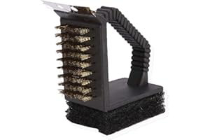 Bonaweite Bird Cage Cleaner, Bird Cage Cleaning Brushes, Multi-Function Stainless Steel Triangle Bird Cage Brush Set, Birdcage Cleaner Poop Off Scrub Brush Kit for Cleaning Bird Cage Perch Kennel