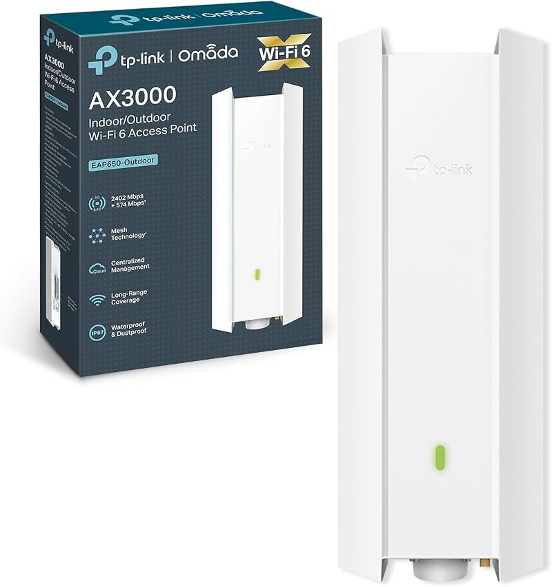 TP-Link EAP650-Outdoor WiFi 6 AX3000 Dual-Band Access Point PoE+ Mesh