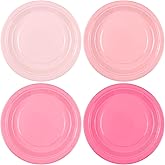 Breroa 72 Pieces Gradient Pink Paper Plates 7 Inch Bulk Paper Plates Disposable Round Dessert Plate Heavy Duty Solid Color Plate Table Decors for Birthday Party, Dinner Table, Wedding
