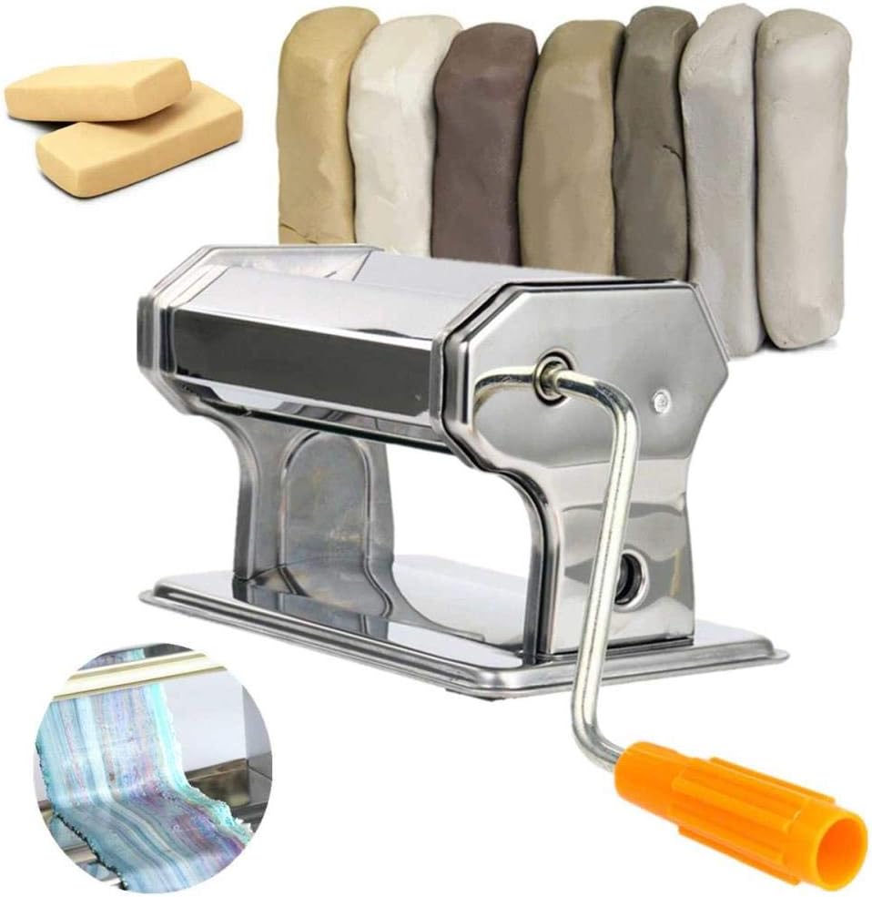 FICI Portable Stainless Steel Craft ceramic glaze tools Machine Press Roller Hand Cranked Handmade Press Pasta Tools