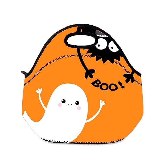 Lunchtasche für Kinder - Happy Halloween Flying Ghost Spirit Boys Lunchbox faltbar Kinder Lunchbeutel mit Reißverschluss für 