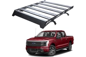 TLAPS 7422448778755 66 x 50 Inch Roof Rack Compatible with 2022-2025 Ford F150 Lightning Black Low Profile Window Frames Carg