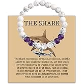 BLEOUK Shark Charm Bracelet Jewelry Themed Gifts Shark Lover Gift Friendship Present Ocean Animals Shark Lover Merch