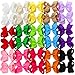 4.5 Inch Hair Bows For Girls Grosgrain Ribbon Boutique Bow Clips Teens Toddlers Kids Set Of 30 (15 Colors x 2)