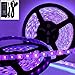 Deep Dream UV Black Light Led Strip 16.4Ft 5050 300LEDs Flexible Waterproof IP65 Blacklight Night Fishing Sterilization implicitly Party with 12V 5A Power Supply
