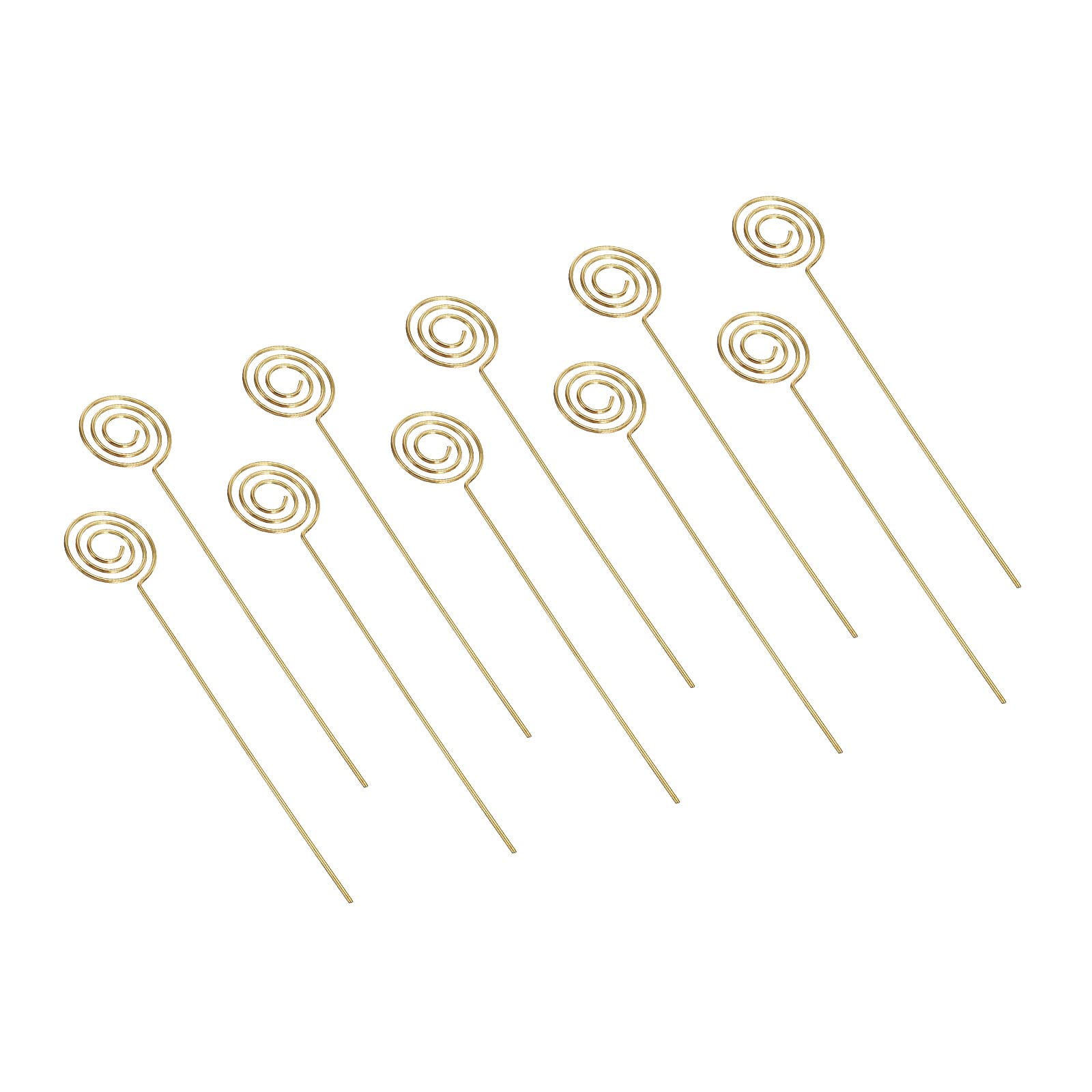 PATIKIL 4.7 Inch Metal Wire Place Card Holder, 20 Pack Photo Picture Floral Picks Round Shape Clips for Party Meeting Wedding Displaying DIY, Gold Tone