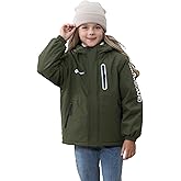 Girls' Waterproof Winter Ski Jacket – Warm Fleece Lined Windproof Snow Coat with Hood for Outdoor Adventure