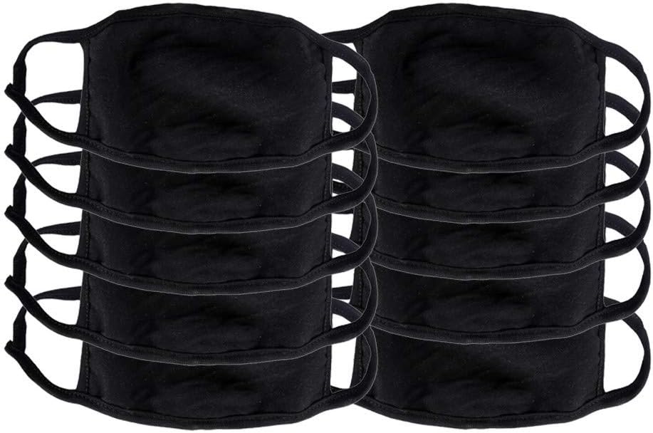 BOLANQ 3Pcs Flu Dust Masks Reusable Activated Carbon Cotton Filters Breathable Safety Respirator For Outdoor Cycling X10(B-Black, Free Size)