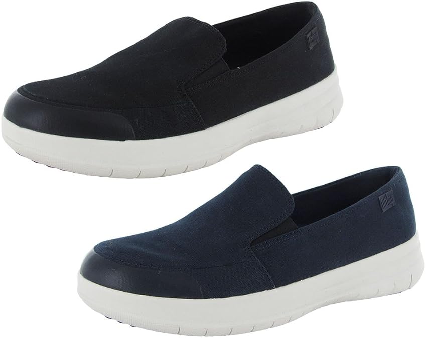 Amazon.com | FitFlop Women's Sporty-pop Canvas Skate Shoes Flat | Shoes