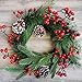 Christmas Artificial Pine Garland with Spruce Cypress Berries Frosted Pinecones Winter Greenery Garland for Holiday Season Mantel Fireplace Table Runner Centerpiece Decoration 6.6 feet