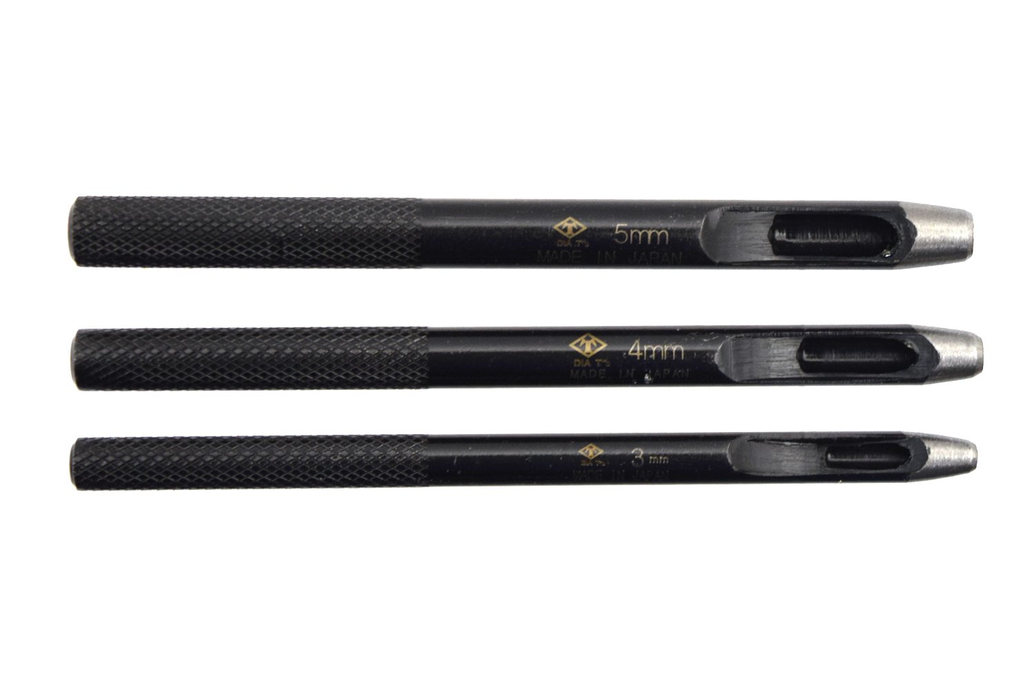 高儀(Takagi) 儀助 穴あけポンチ ブラック 3・4・5mm 3本組 円盤も作れる 切りクズが抜けやすい商品画像