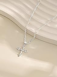 Silver Cross Necklaces for Women, Dainty Charm