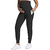 Mama Land Maternity Joggers with Pockets Over The Belly Buttery Soft Pregnancy Pants for Yoga & Activewear