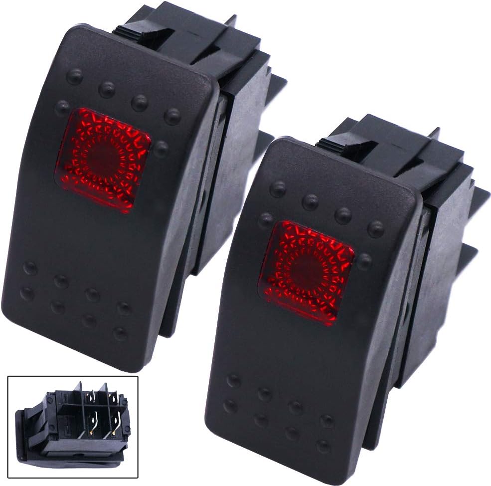 Twidec/2Pcs Boat Marine Lighted Rocker Switch 12V 20A 4Pin On/Off with Blue LED Car Offroad Push Button Toggle Switch RK1-06N-BU: Industrial & Scientific