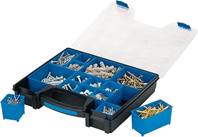 Draper 25922 15 Compartment Organiser Box Blue Storage Case Tools Parts