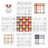 CICI&SISI Nail Art Stamping Plates Kit Plaid Set Plate Manicure Template 4 Pieces
