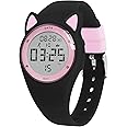 Bigmeda Kids Watch, Digital Watch for Girls Boys, Sport Watch with Alarm Clock, Stopwatch, Waterproof Fitness Tracker with No App for Ages 5-12 Children (MEhuipin-Black Pink)