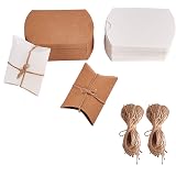 50 Boîtes Cadeaux Kraft 6.5x6.5x4.5 Cm + Corde Chanvre – Emballage Anniversaire Mariage