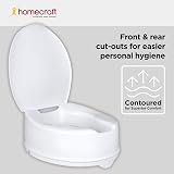 Homecraft Savanah Raised Toilet Seat 6 Inch Elongated White with Lid view 2