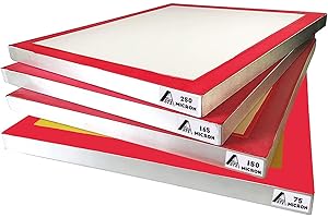 Dry Sift Screen, Silk Screen Printing Frame Set (4 Pack) 12"x16" Aluminum Frames with 60/90/110/200 Mesh, High Tension Screen