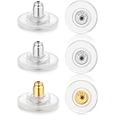 Moconar 3 Pairs Locking Earring Backs for Studs Heavy Droopy Earrings - 925 Sterling Silver 18K White Gold Plated Secure Earring Backings Replacements, Hypoallergenic Comfortable Multicolor