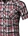 Western Casual Button Down Shirt Red Black Size M