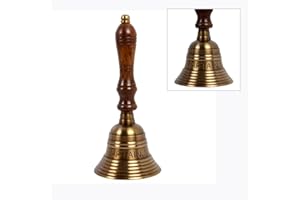 HANDCRAFTED TRADING CO. 8.5" Antique Hand Bell Brass Call Bell Captain's Engraved