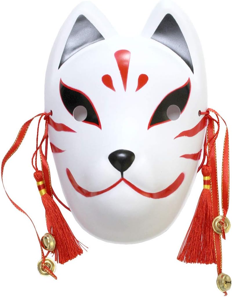 Amazon 保証付き Monoii 狐 お面 コスプレ きつね 仮面 白 ハロウィン 仮装 コスチューム 狐面 被り物 D393 コスプレ 仮装 通販