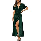 Maxigerui Women's Velvet Maxi Dress Formal Dresses for Wedding Guest Dress