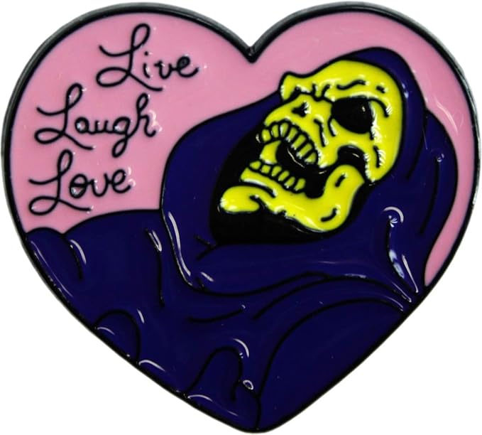 Amazon Com Live Laugh Love Skeleton Enamel Pin Clothing