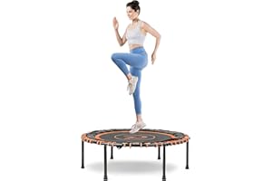 Pelpo 38"/40"/45" Folding Mini Trampoline,Exercise Trampoline with Adjustable, Rebounder Trampoline for Adults Fitness, Indoor Trampoline for Bounce Workout Max Load 330lbs