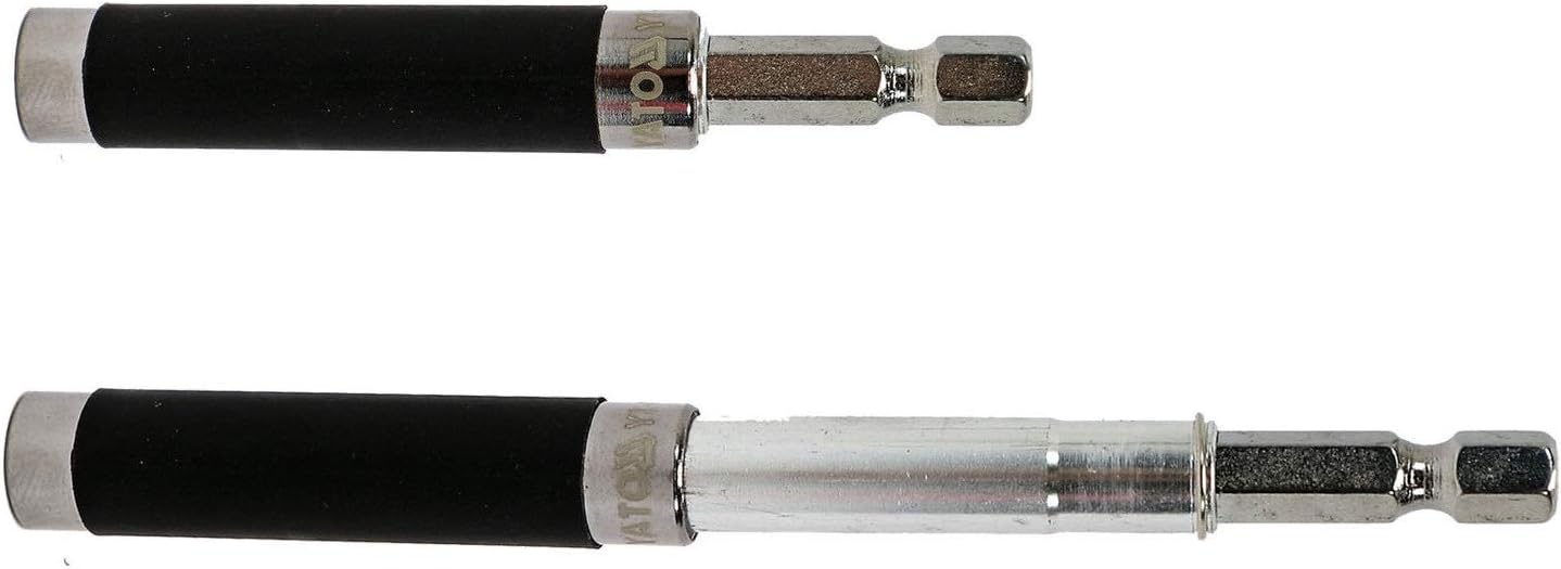 YATO Magnetic Screwdriver Bit Holder Self Retractable Guide Sleeve 120mm (YT-04671), Black, Variety pack