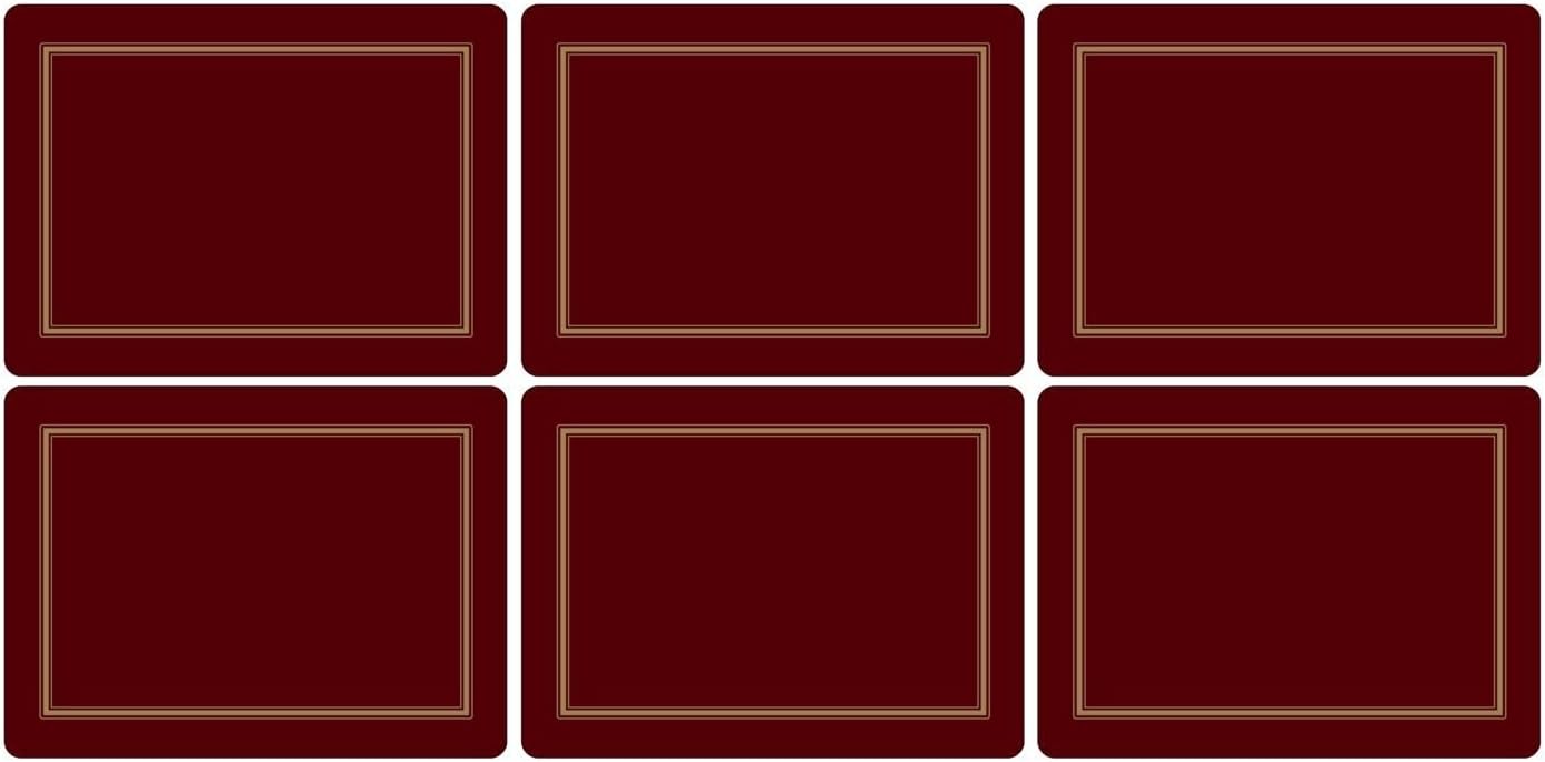 Pimpernel Classic Burgundy, 6 Placemats + 6 Coasters, Red, 30.5cm x 23cm - Image 3