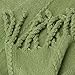 BATTILO HOME Green Throw Blanket for Couch, Decorative Green Blanket for Bedroom, Soft Warm Green Blanket with Tassels, 50