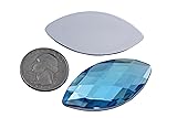 Allstarco 50x25mm Blue Aqua H109 Large Flat Back