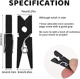 Fuyamp 100 Pcs Mini Wooden Pegs 2.5cm Black Craft Pegs String Photos view 2