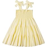 Magic Park Baby Toddler Girl Sleeveless Ruffle Dresses Child Summer Tiered Tie-Strap Beach Sundress Teen Casual A-Line Dress