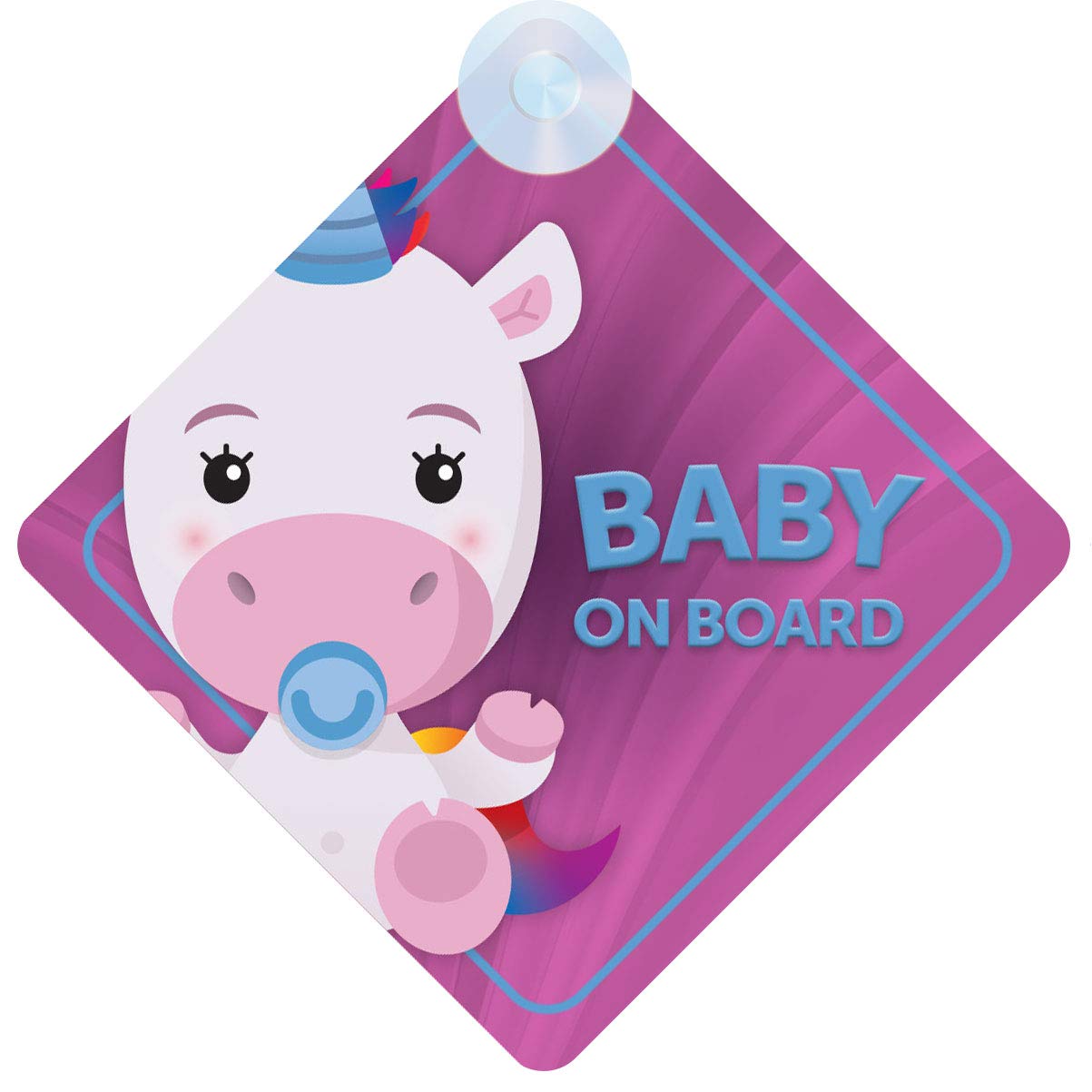 Baby Unicorn on Board Car Sign (Baby on Board) Boy or Girl Children's Non Personalised Animal Theme