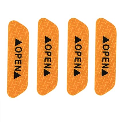 4x Fluorescent green Car Door Open Sticker Reflective Tape Safety Warning Decal