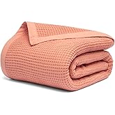 Salt Earth GOTS Certified 100% Organic Cotton Throw Blanket, 60" X 80" Waffle Blankets & Throws for Bed, Throw Blanket for Couch, Modern and Cozy Blanket, All Seasons, Comfy Soft Blankets (Sun Bay)