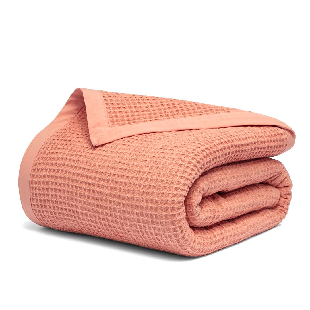 Photo 1 of Salt Earth GOTS Certified 100% Organic Cotton Throw Blanket, 55" X 60" Waffle Blankets & Throws for Bed, Throw Blanket for Couch, Modern & Cozy Blanket, All Season, Comfy and Soft Blanket (Sun Bay)