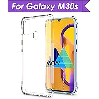 WOW Imagine Samsung Galaxy M30s Shockproof Back Cover Case | Flexible Protective Cushioned Edges Crystal Clear TPU Bumper Corners Back Case Cover for Samsung Galaxy M30s – Transparent
