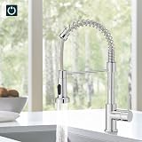 FORIOUS Kitchen Tap Spring Kitchen Sink Mixer High Arc 360° 2 Spray Chrome view 2