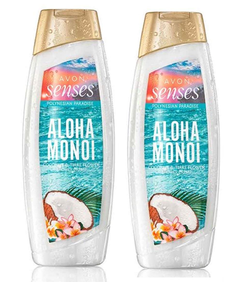 Pack of 2 Avon Senses Polynesian Paradise Aloha Monoi Shower Crème - Tropical Coconut and Tiare Flower and vanilla pods – 2 x 250ml