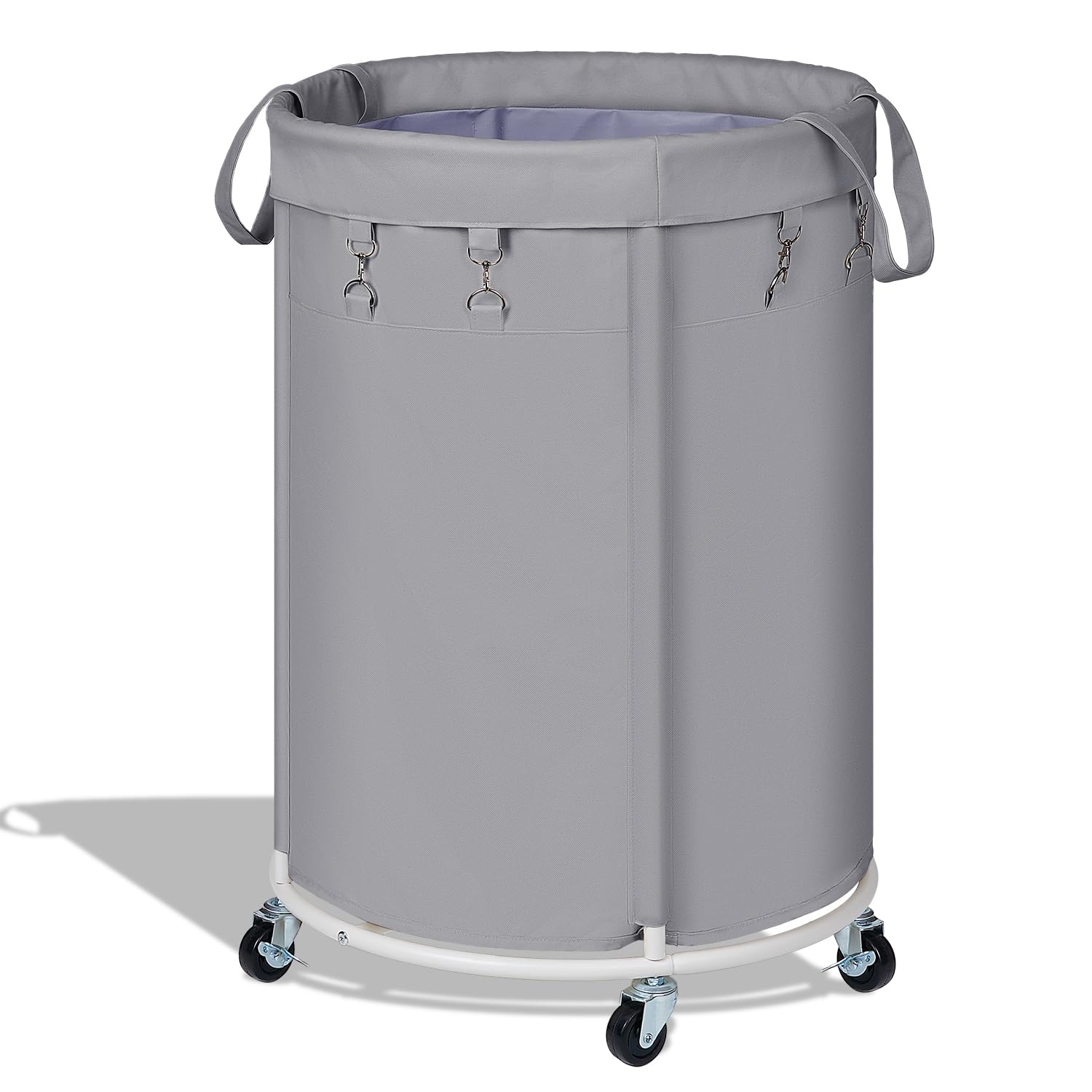 Photo 1 of **PARTIAL SET/MISSING ASSEMBLY PIECES** efluky 150L Laundry Basket with Wheels, Large Rolling Laundry Hampers with Handles for Bathroom, Bedroom & Laundry Room, Grey